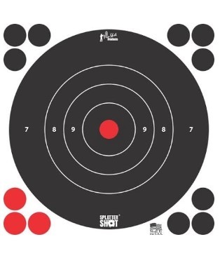 PROSHOT SPLATTER SHOT 8IN WHITE BULLSEYE TARGET - 6 QTY. PACK 8B-WHITE-6PK - Taurus Savings